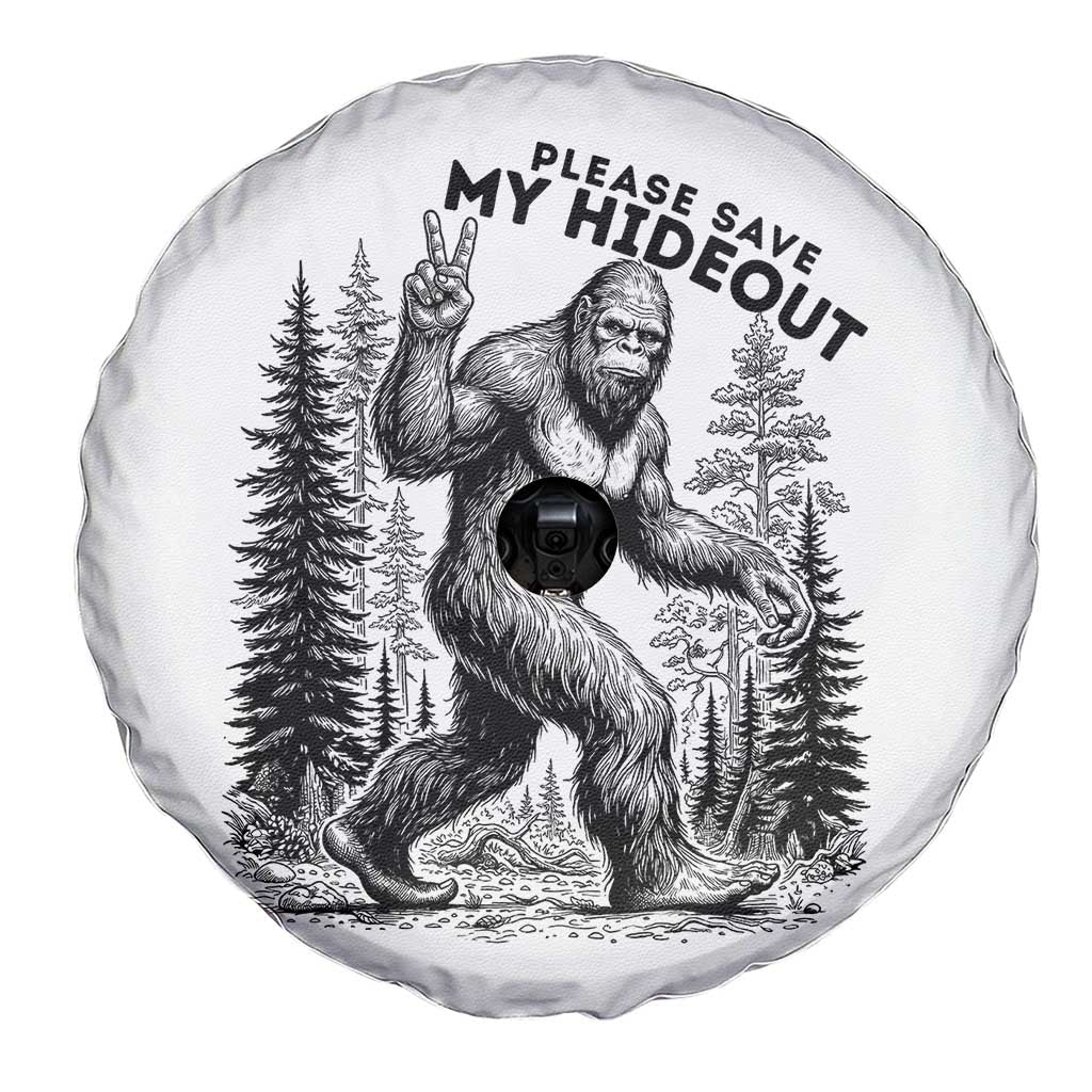 Please Save My Hideout Spare Tire Cover Bigfoot Forest Protector