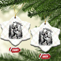 Please Save My Hideout Ceramic Ornament Bigfoot Forest Protector