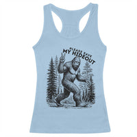 Please Save My Hideout Racerback Tank Top Bigfoot Forest Protector
