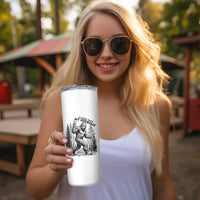 Please Save My Hideout Skinny Tumbler Bigfoot Forest Protector