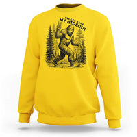 Please Save My Hideout Sweatshirt Bigfoot Forest Protector
