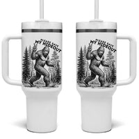 Please Save My Hideout Tumbler With Handle Bigfoot Forest Protector