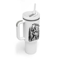 Please Save My Hideout Tumbler With Handle Bigfoot Forest Protector