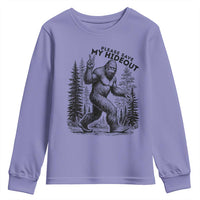Please Save My Hideout Youth Sweatshirt Bigfoot Forest Protector