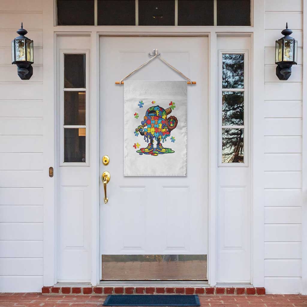 Autism Acceptance Baseball Garden Flag Colorful Drip Graphic Neurodiversity Support