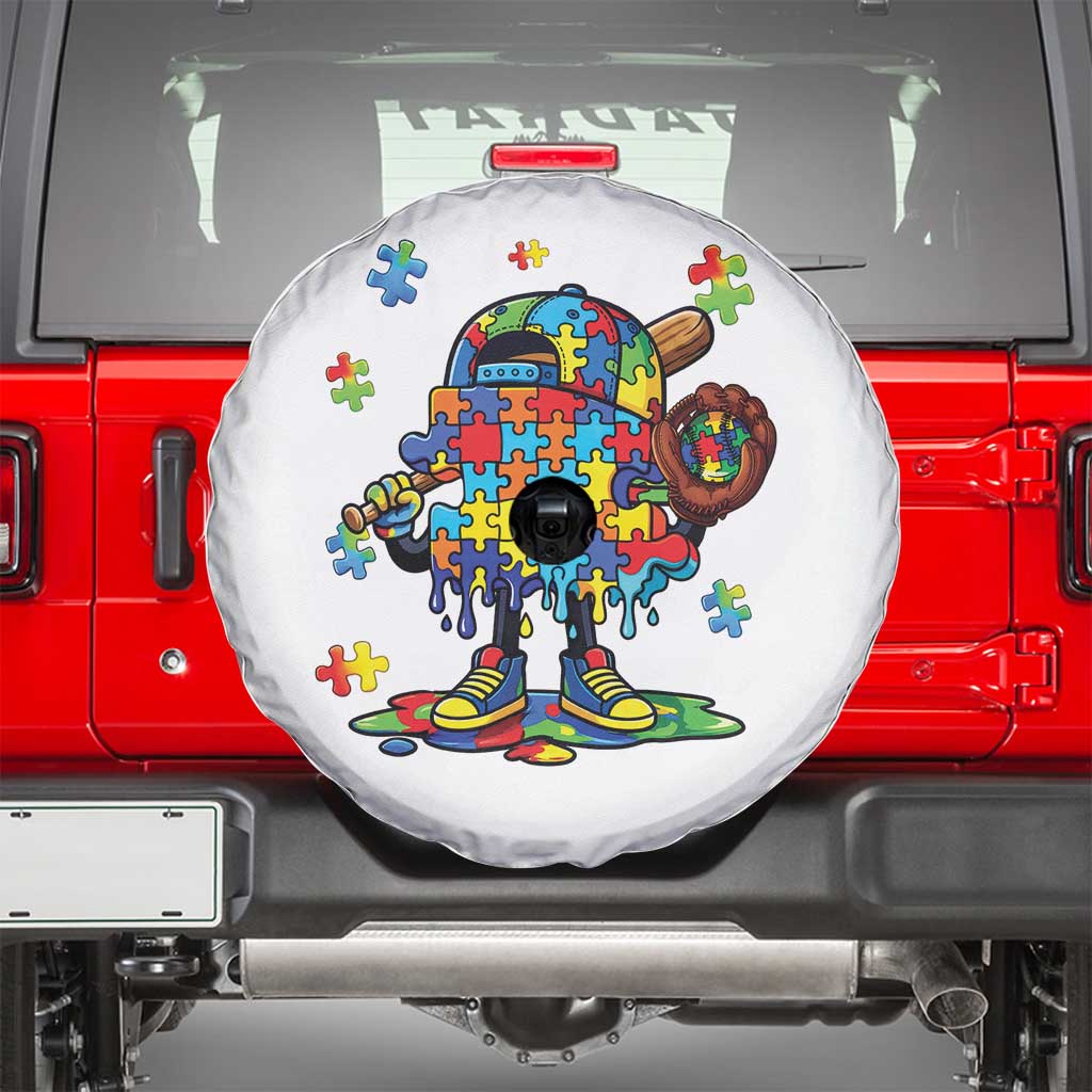 Autism Acceptance Baseball Spare Tire Cover Colorful Drip Graphic Neurodiversity Support