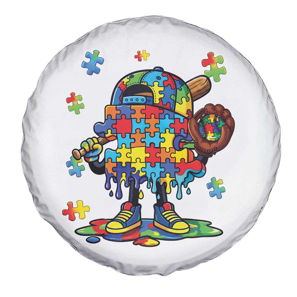 Autism Acceptance Baseball Spare Tire Cover Colorful Drip Graphic Neurodiversity Support