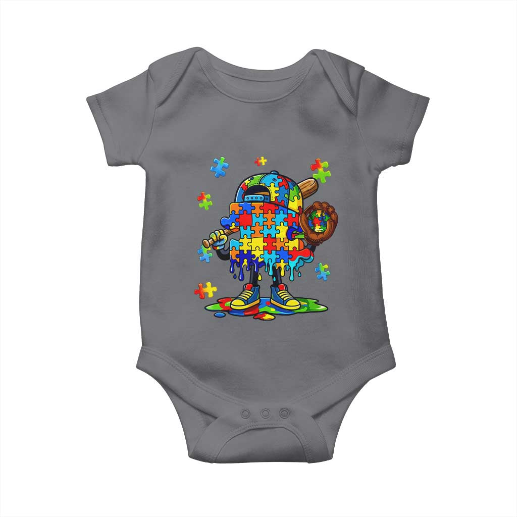 Autism Acceptance Baseball Baby Onesie Colorful Drip Graphic Neurodiversity Support