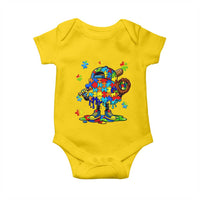 Autism Acceptance Baseball Baby Onesie Colorful Drip Graphic Neurodiversity Support