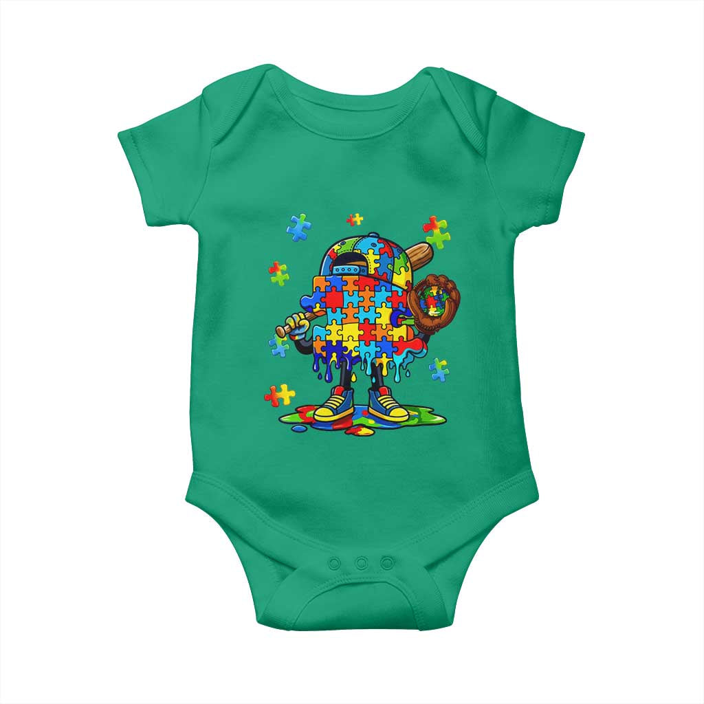 Autism Acceptance Baseball Baby Onesie Colorful Drip Graphic Neurodiversity Support