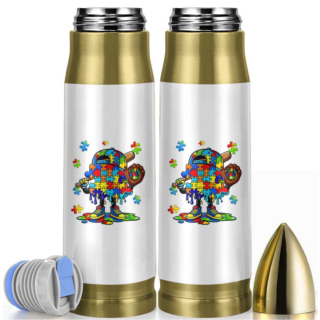 Autism Acceptance Baseball Bullet Tumbler Colorful Drip Graphic Neurodiversity Support