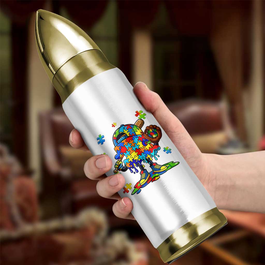 Autism Acceptance Baseball Bullet Tumbler Colorful Drip Graphic Neurodiversity Support