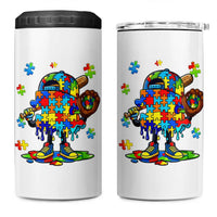Autism Acceptance Baseball 4 in 1 Can Cooler Tumbler Colorful Drip Graphic Neurodiversity Support