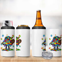 Autism Acceptance Baseball 4 in 1 Can Cooler Tumbler Colorful Drip Graphic Neurodiversity Support