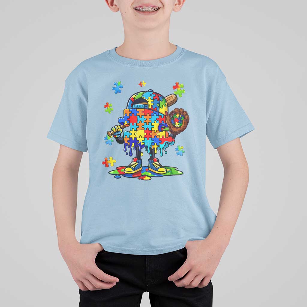 Autism Acceptance Baseball T Shirt For Kid Colorful Drip Graphic Neurodiversity Support