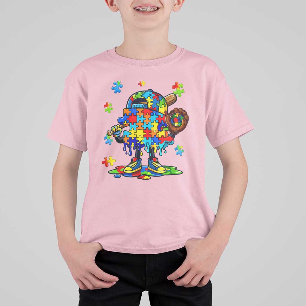 Autism Acceptance Baseball T Shirt For Kid Colorful Drip Graphic Neurodiversity Support