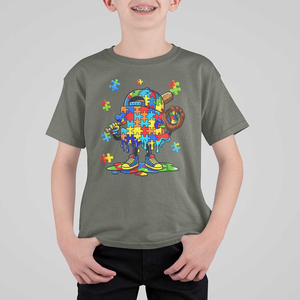 Autism Acceptance Baseball T Shirt For Kid Colorful Drip Graphic Neurodiversity Support