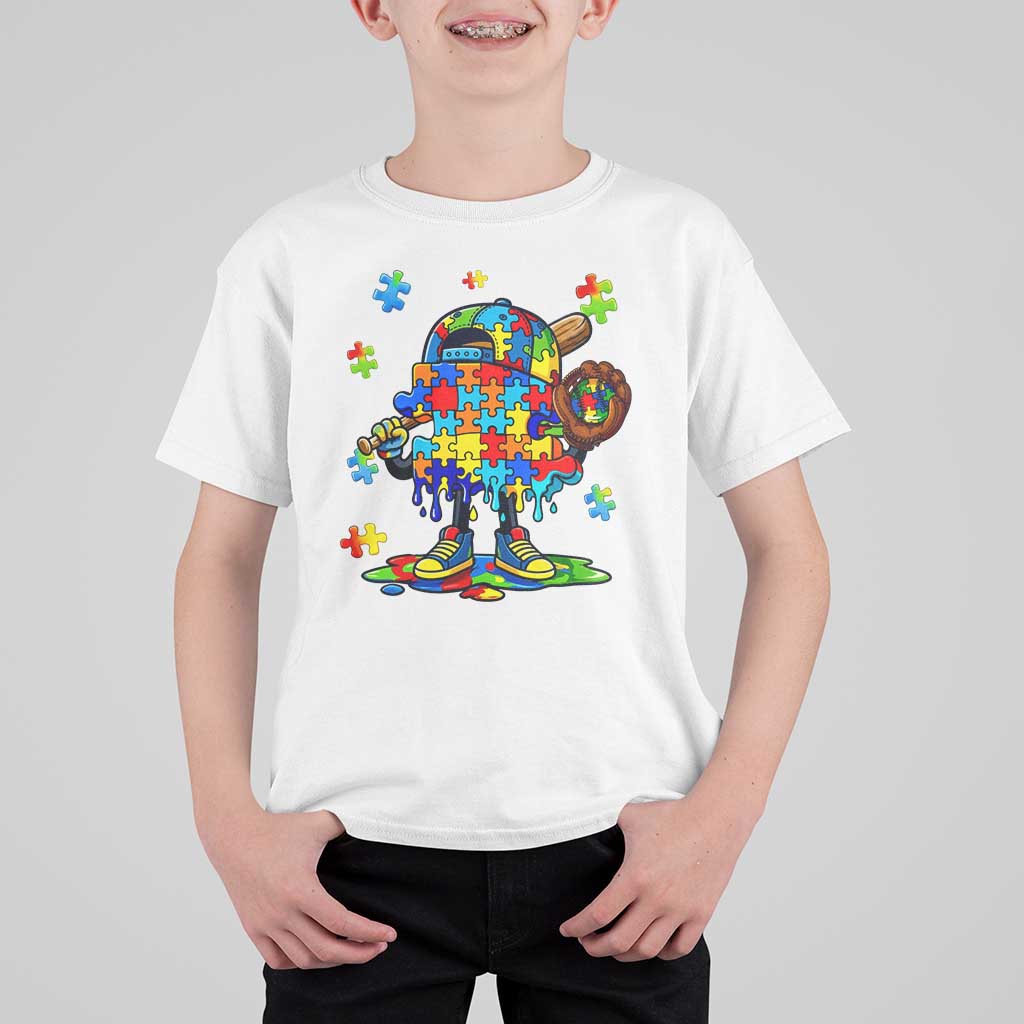 Autism Acceptance Baseball T Shirt For Kid Colorful Drip Graphic Neurodiversity Support