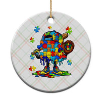 Autism Acceptance Baseball Ceramic Ornament Colorful Drip Graphic Neurodiversity Support