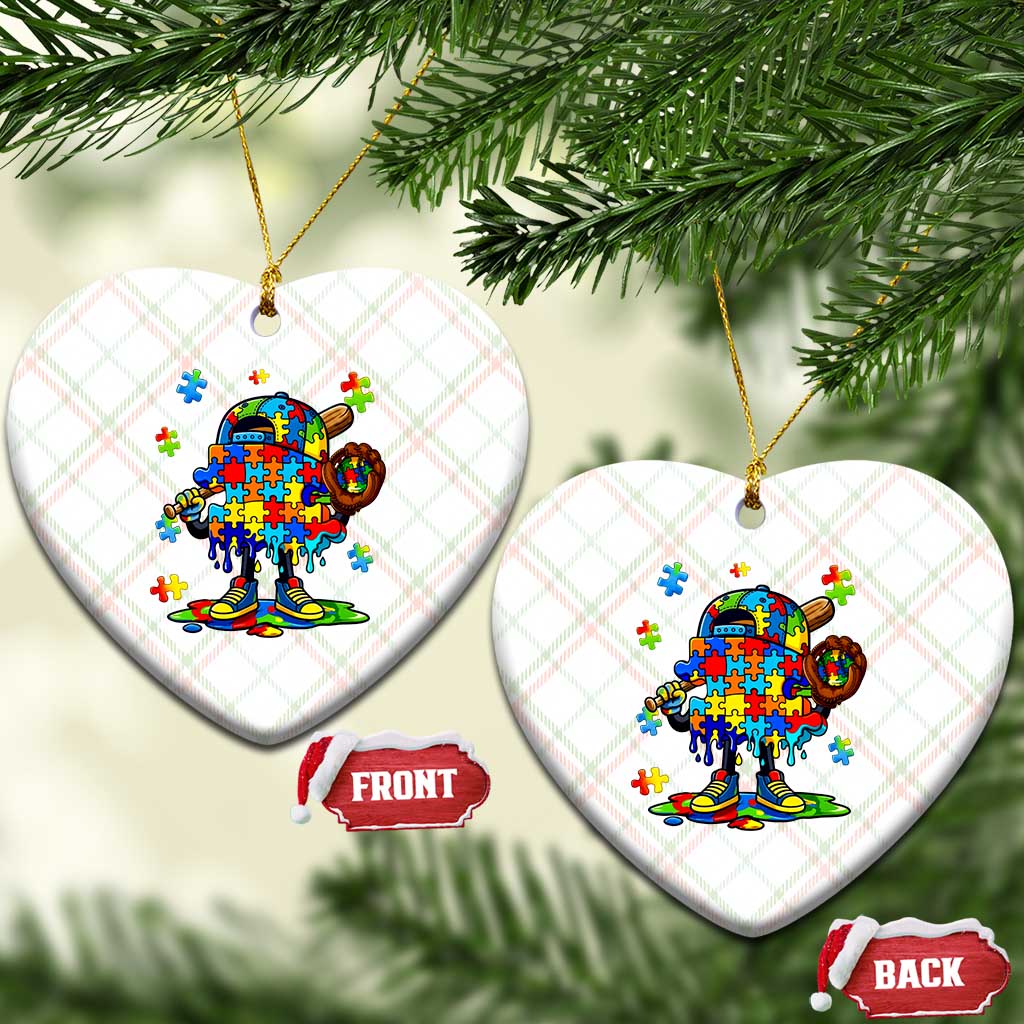 Autism Acceptance Baseball Ceramic Ornament Colorful Drip Graphic Neurodiversity Support