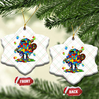 Autism Acceptance Baseball Ceramic Ornament Colorful Drip Graphic Neurodiversity Support