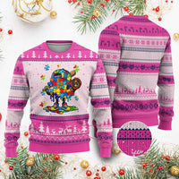 Autism Acceptance Baseball Ugly Christmas Sweater Colorful Drip Graphic Neurodiversity Support