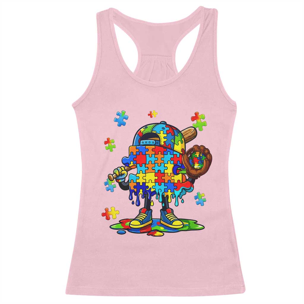 Autism Acceptance Baseball Racerback Tank Top Colorful Drip Graphic Neurodiversity Support