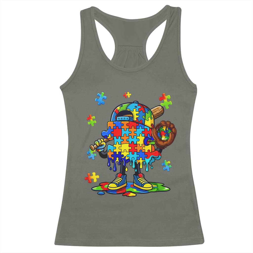 Autism Acceptance Baseball Racerback Tank Top Colorful Drip Graphic Neurodiversity Support