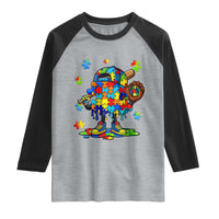 Autism Acceptance Baseball Raglan Shirt Colorful Drip Graphic Neurodiversity Support