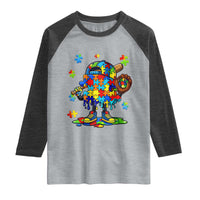 Autism Acceptance Baseball Raglan Shirt Colorful Drip Graphic Neurodiversity Support