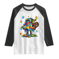 Autism Acceptance Baseball Raglan Shirt Colorful Drip Graphic Neurodiversity Support