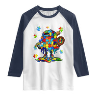 Autism Acceptance Baseball Raglan Shirt Colorful Drip Graphic Neurodiversity Support