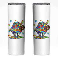 Autism Acceptance Baseball Skinny Tumbler Colorful Drip Graphic Neurodiversity Support