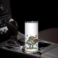 Autism Acceptance Baseball Skinny Tumbler Colorful Drip Graphic Neurodiversity Support