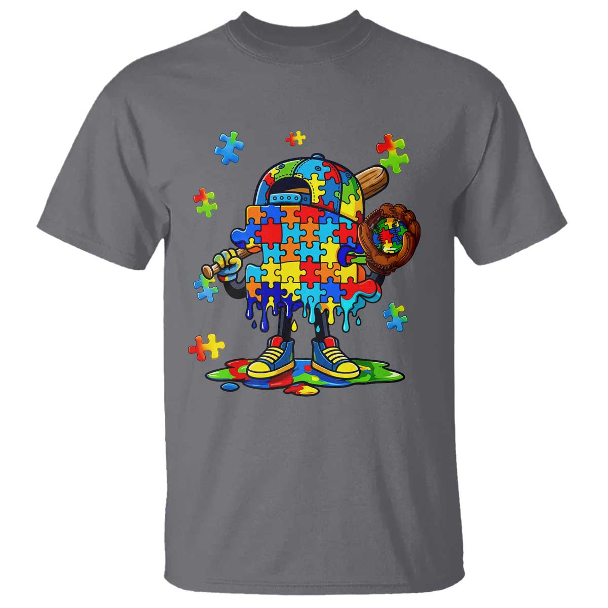 Autism Acceptance Baseball T Shirt Colorful Drip Graphic Neurodiversity Support