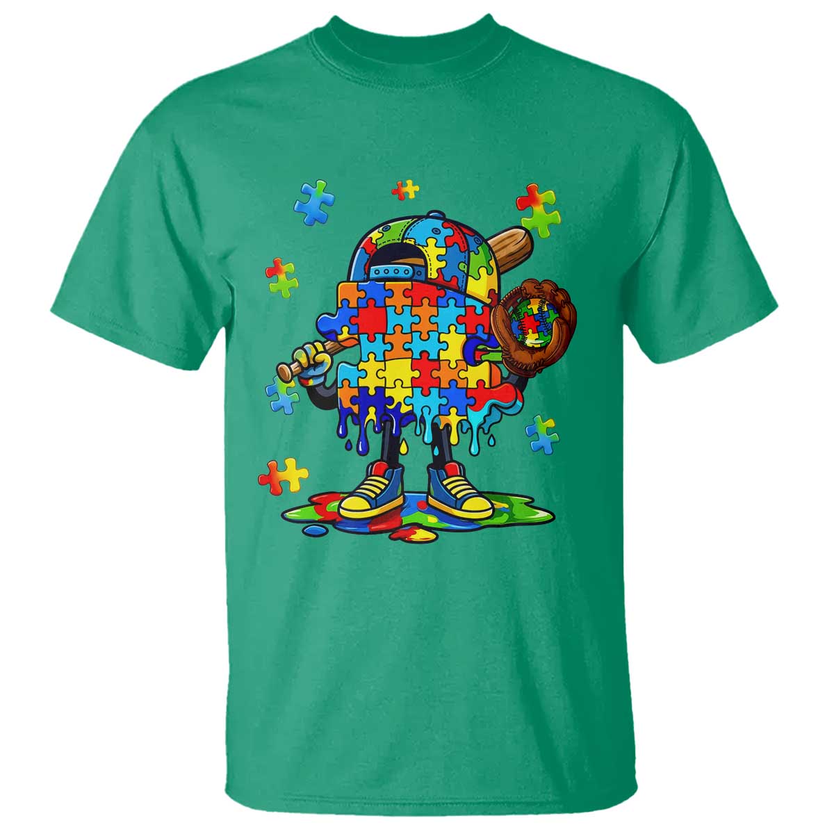 Autism Acceptance Baseball T Shirt Colorful Drip Graphic Neurodiversity Support