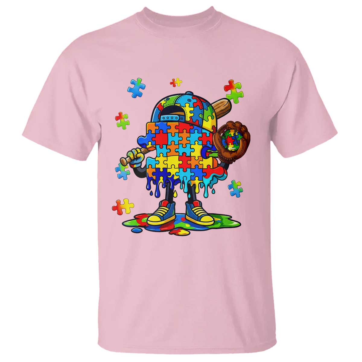 Autism Acceptance Baseball T Shirt Colorful Drip Graphic Neurodiversity Support