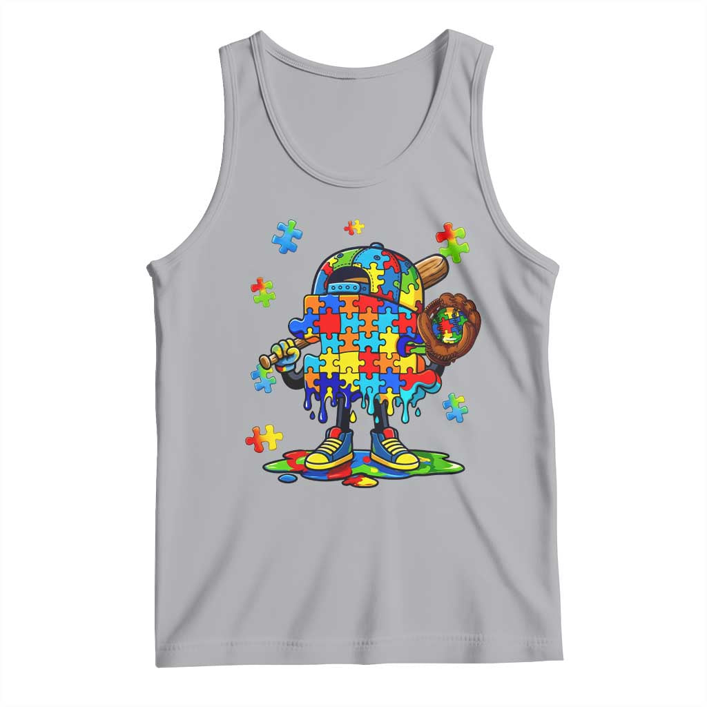 Autism Acceptance Baseball Tank Top Colorful Drip Graphic Neurodiversity Support