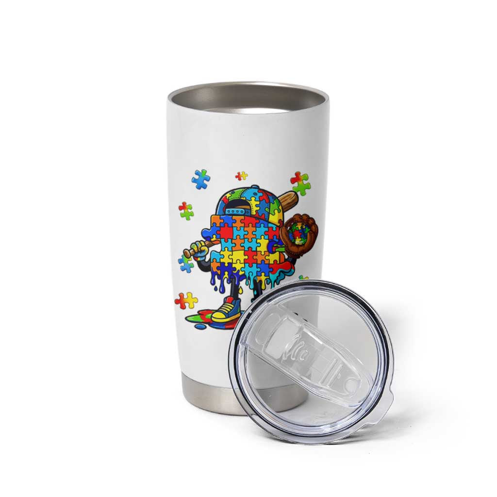 Autism Acceptance Baseball Tumbler Cup Colorful Drip Graphic Neurodiversity Support