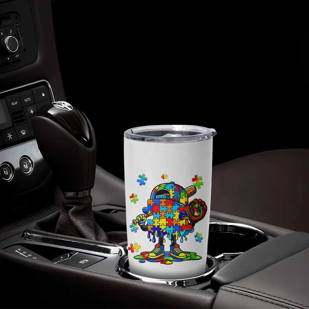 Autism Acceptance Baseball Tumbler Cup Colorful Drip Graphic Neurodiversity Support