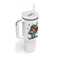 Autism Acceptance Baseball Tumbler With Handle Colorful Drip Graphic Neurodiversity Support