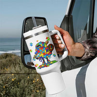 Autism Acceptance Baseball Tumbler With Handle Colorful Drip Graphic Neurodiversity Support