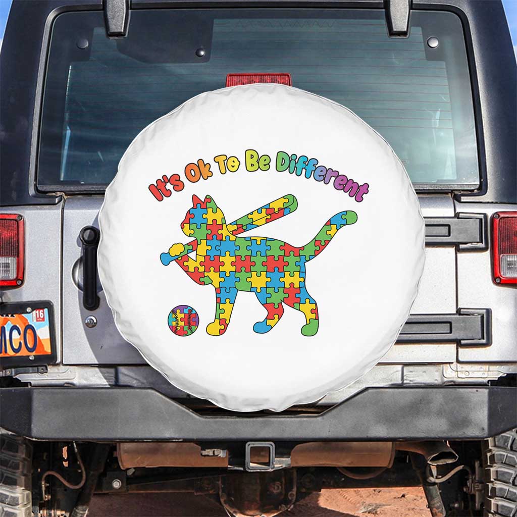 Autism Acceptance Baseball Cat Spare Tire Cover It Is Ok To Be Different