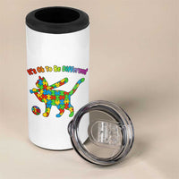 Autism Acceptance Baseball Cat 4 in 1 Can Cooler Tumbler It Is Ok To Be Different