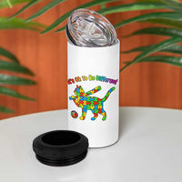 Autism Acceptance Baseball Cat 4 in 1 Can Cooler Tumbler It Is Ok To Be Different