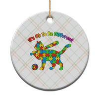 Autism Acceptance Baseball Cat Ceramic Ornament It Is Ok To Be Different