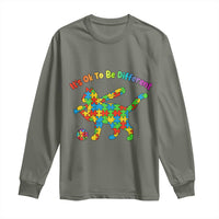 Autism Acceptance Baseball Cat Long Sleeve Shirt It Is Ok To Be Different