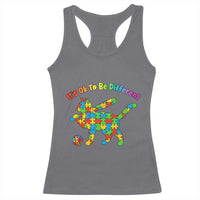 Autism Acceptance Baseball Cat Racerback Tank Top It Is Ok To Be Different