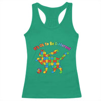 Autism Acceptance Baseball Cat Racerback Tank Top It Is Ok To Be Different