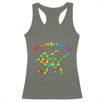 Autism Acceptance Baseball Cat Racerback Tank Top It Is Ok To Be Different